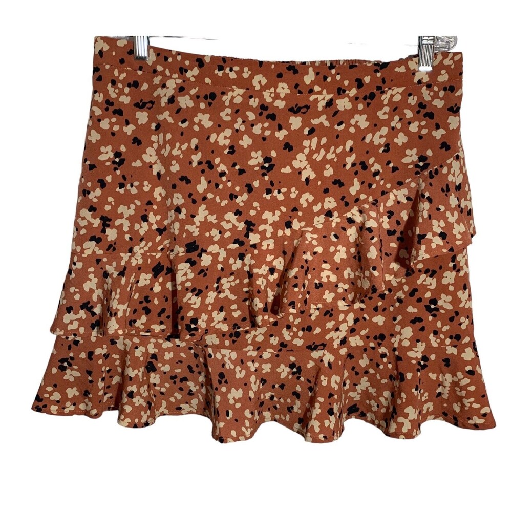 A Beautiful Soul Women's Size XL Tiered Asymmetrical Lined Ruffle Mini Skirt